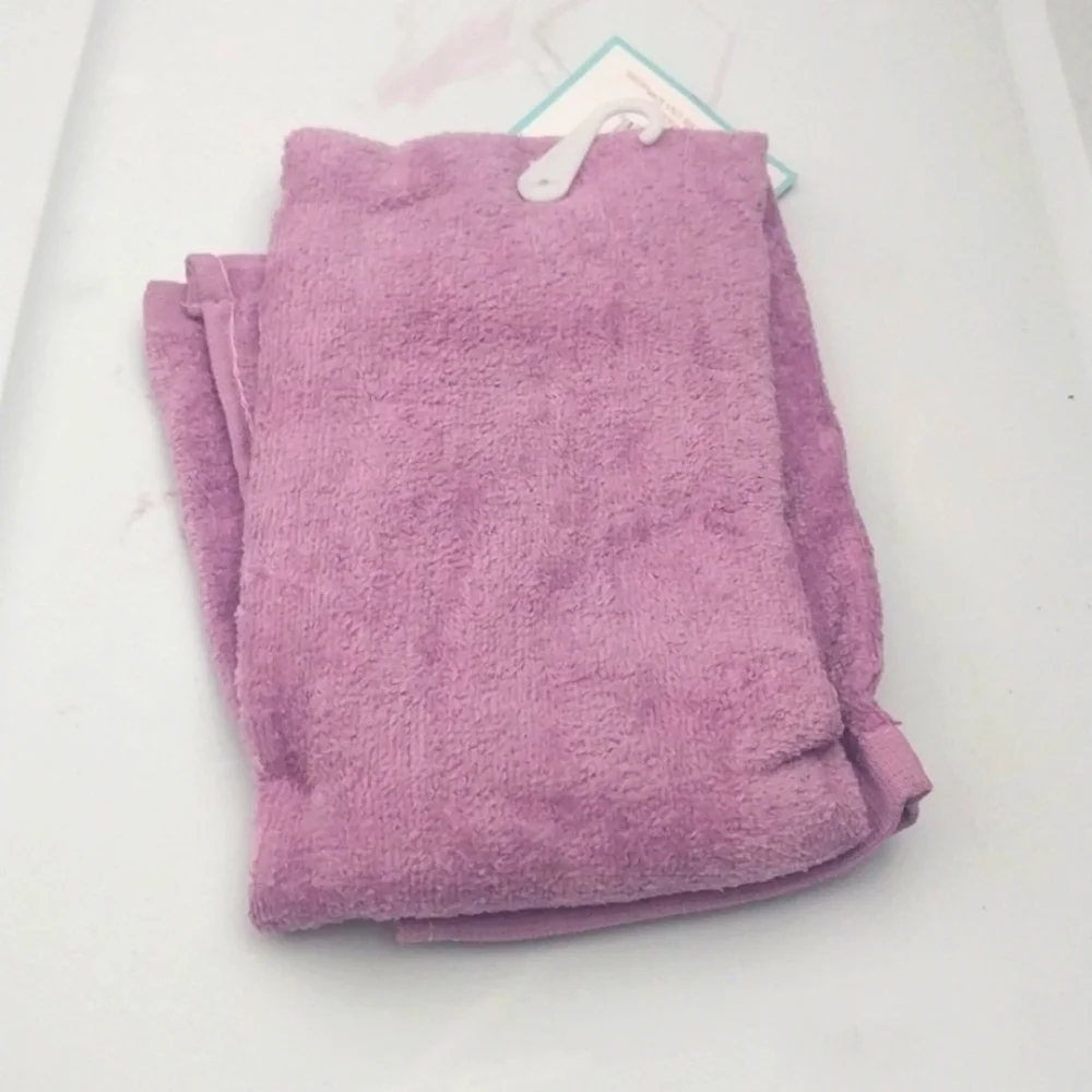 Purple Hand Towel with Colorful Umbrella Design